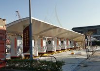 充電樁膜結(jié)構(gòu)車(chē)棚 充電站遮陽(yáng)棚